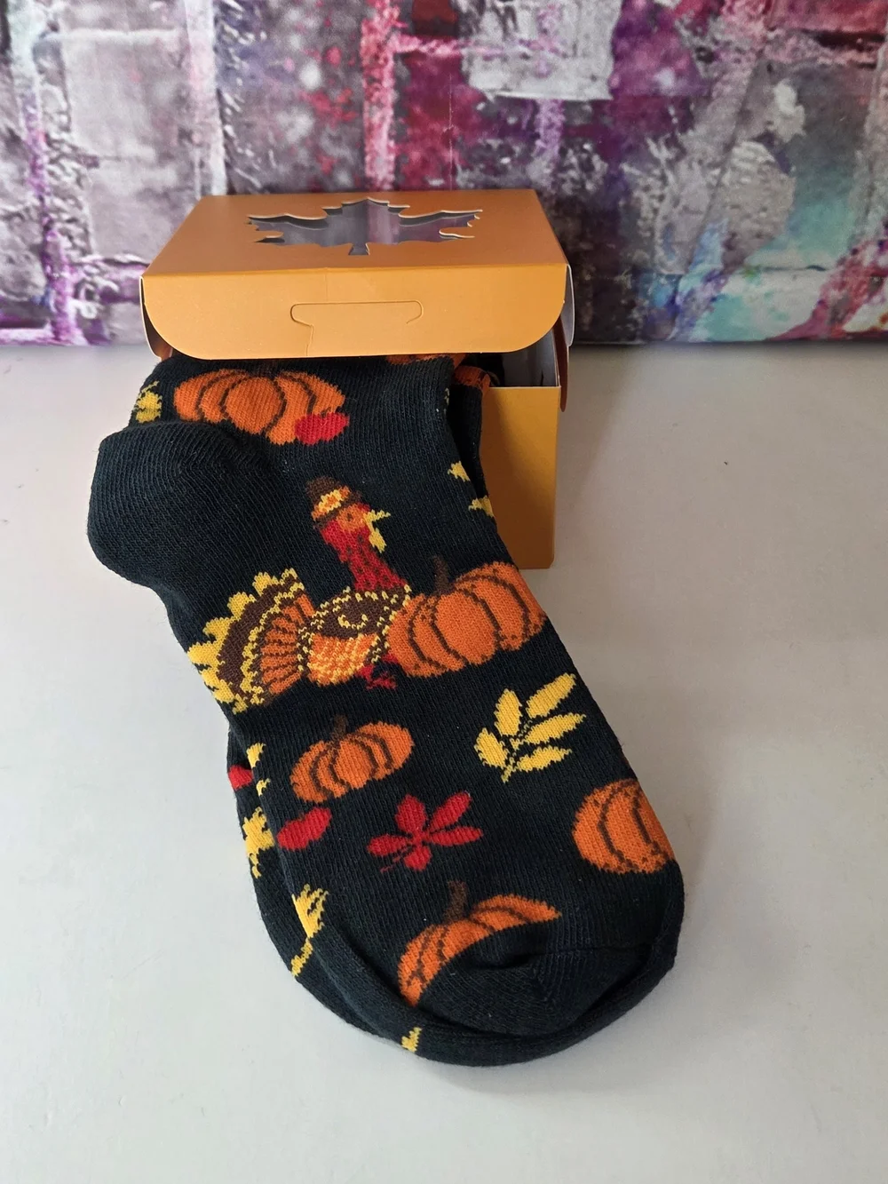 Fall Pumpkin Crew Socks NIB